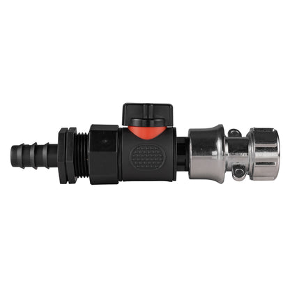 16mm Barb Connector with BSPF Quick Connect Valve & Zinc Hose Fitting