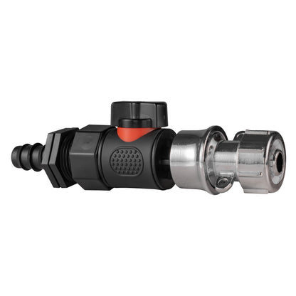 16mm Barb Connector with BSPF Quick Connect Valve & Zinc Hose Fitting