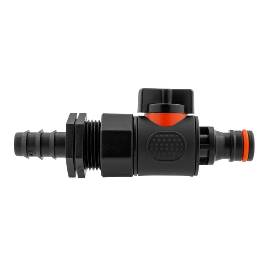 16mm Hose Barb Connector with 3/4" BSP Female Thread and Quick-Connect Male Valve
