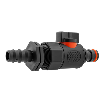 16mm Hose Barb Connector with 3/4" BSP Female Thread and Quick-Connect Male Valve