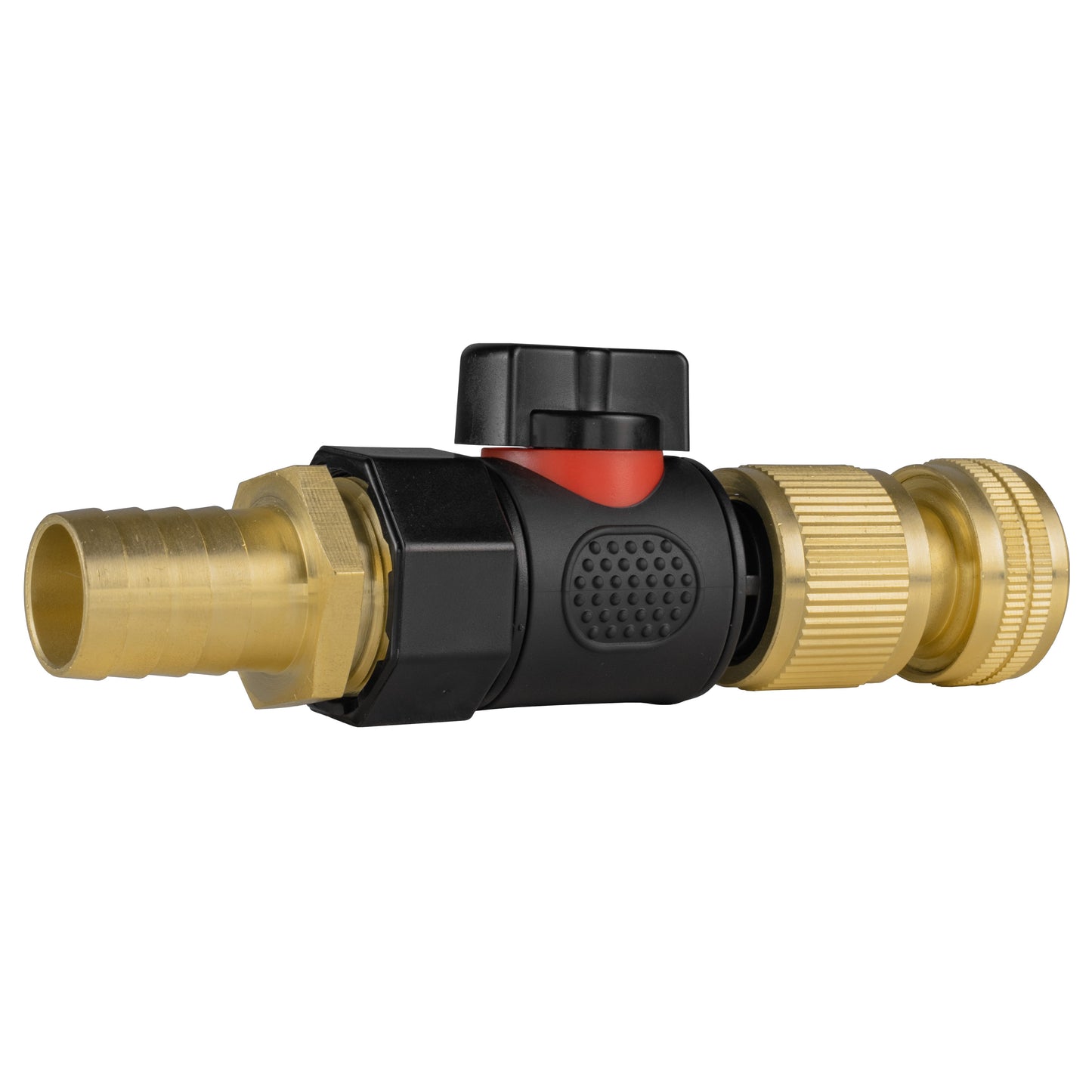 19mm Brass Hose Tail with 3/4" BSPF Quick-Connect Valve and Brass Hose Connector