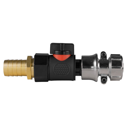 19mm Brass Hose Joiner with BSPF Quick-Connect Valve & Zinc Hose Connector