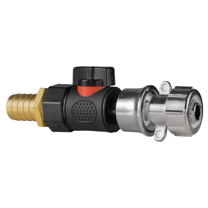 19mm Brass Hose Joiner with BSPF Quick-Connect Valve & Zinc Hose Connector