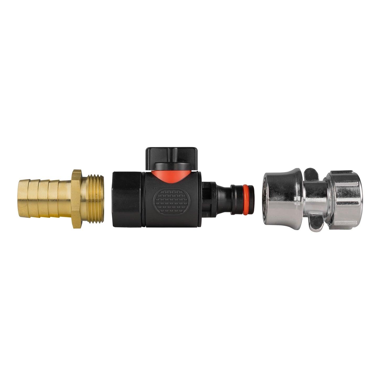 19mm Brass Hose Joiner with BSPF Quick-Connect Valve & Zinc Hose Connector