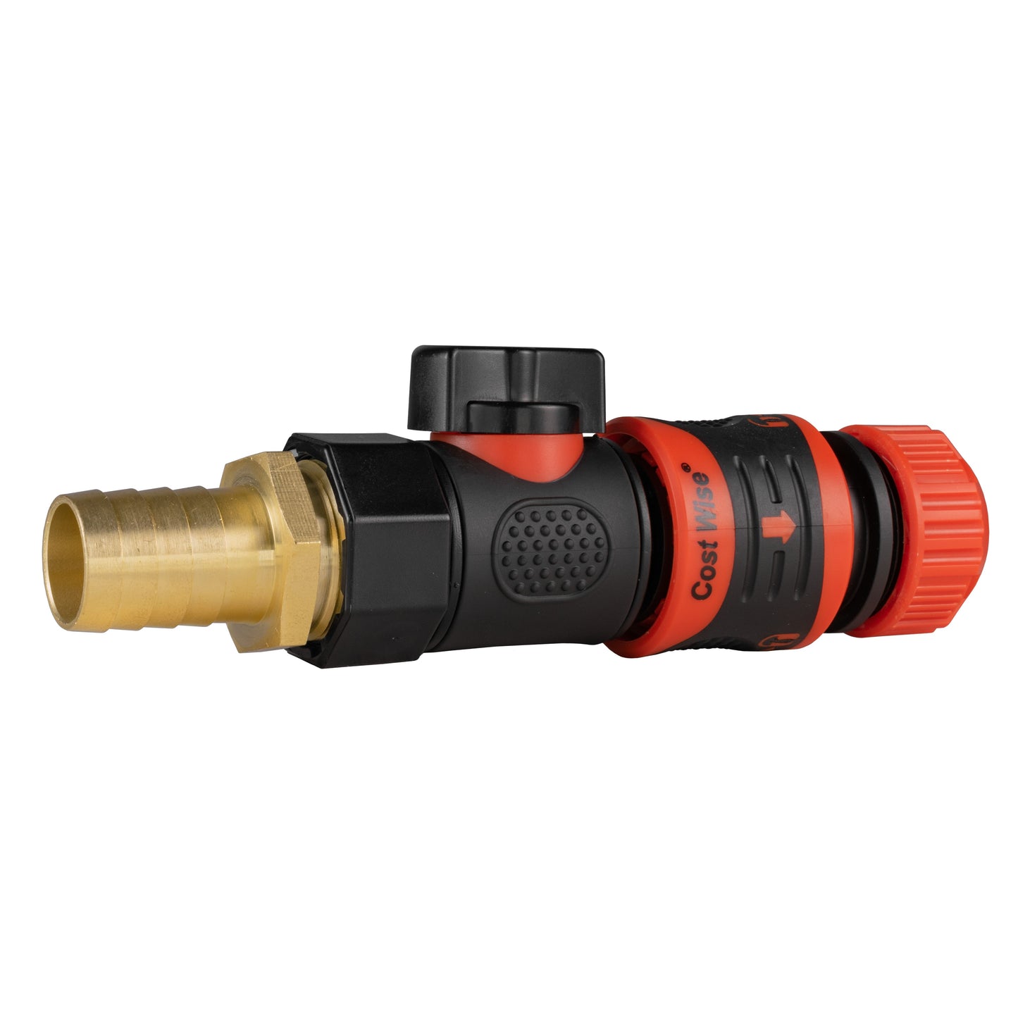 19mm Brass Hose Tail with BSPF Quick-Connect Valve & Click-Lock Hose Connector