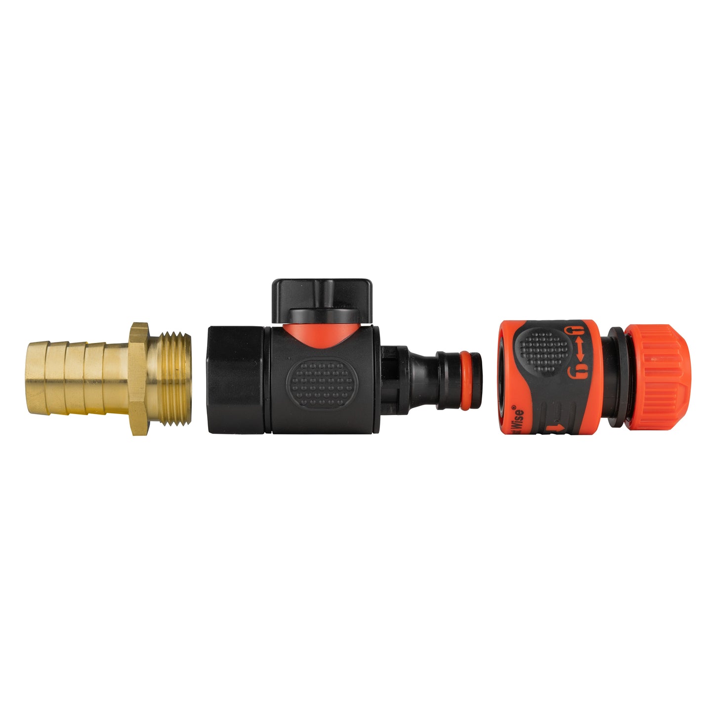 19mm Brass Hose Tail with BSPF Quick-Connect Valve & Click-Lock Hose Connector