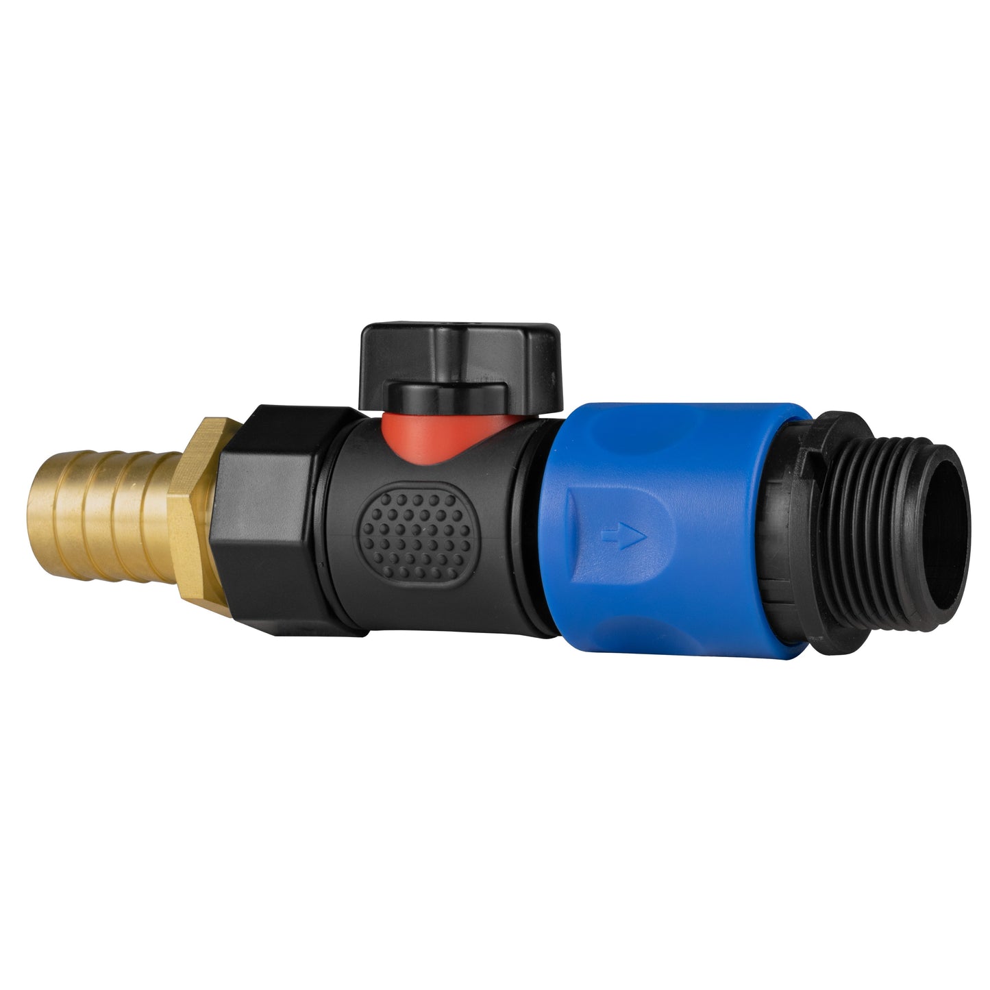 19mm Brass Hose Tail with BSPF Valve & Quick Connect Adapter to ¾" BSPM Fitting