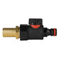 Brass Hose Barb with BSPF Thread and Snap-On Male Valve Connector
