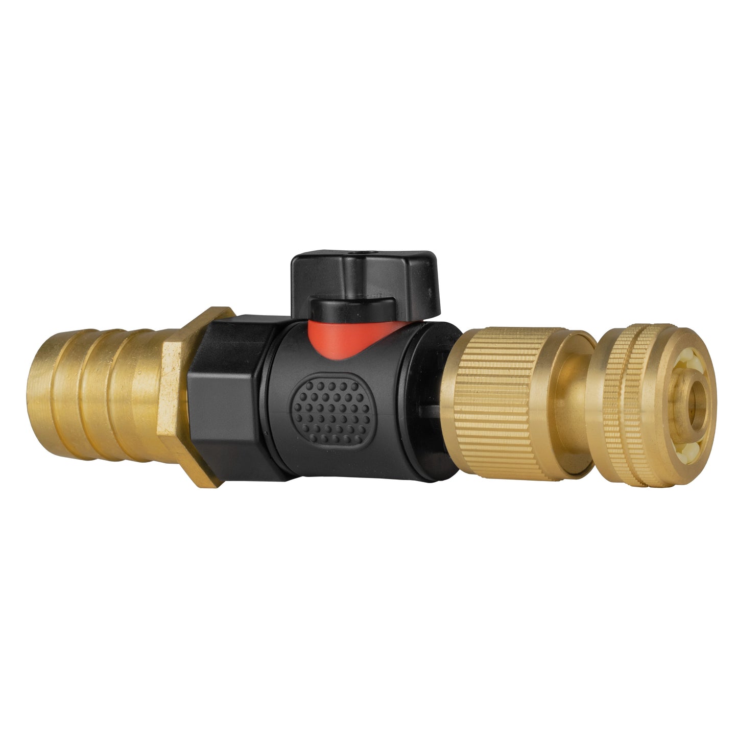 25mm Brass Hose Tail with BSPF Quick-Connect Valve and Brass Hose Connector
