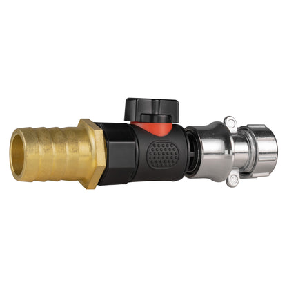 25mm Brass Hose Tail with BSPF Quick Valve and Zinc Quick Connector