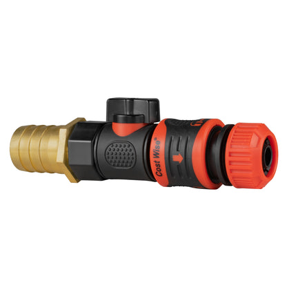 25mm Brass Hose Barb with BSPF Quick Valve & Locking Hose Connector