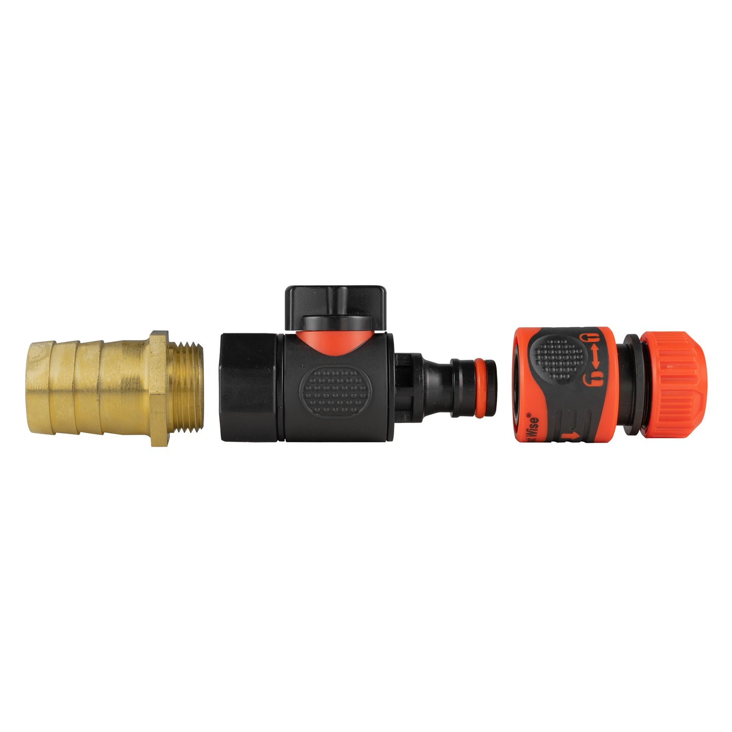 25mm Brass Hose Barb with BSPF Quick Valve & Locking Hose Connector