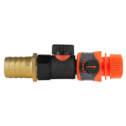 25mm Brass Hose Barb with BSPF Quick Valve & Locking Hose Connector
