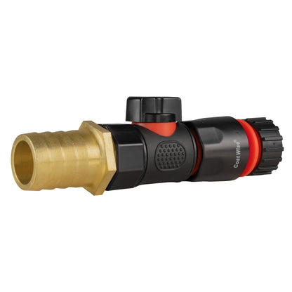 25mm Brass Hose Barb with BSPF Quick-Connect Valve & 4mm Micro Barb Adapter