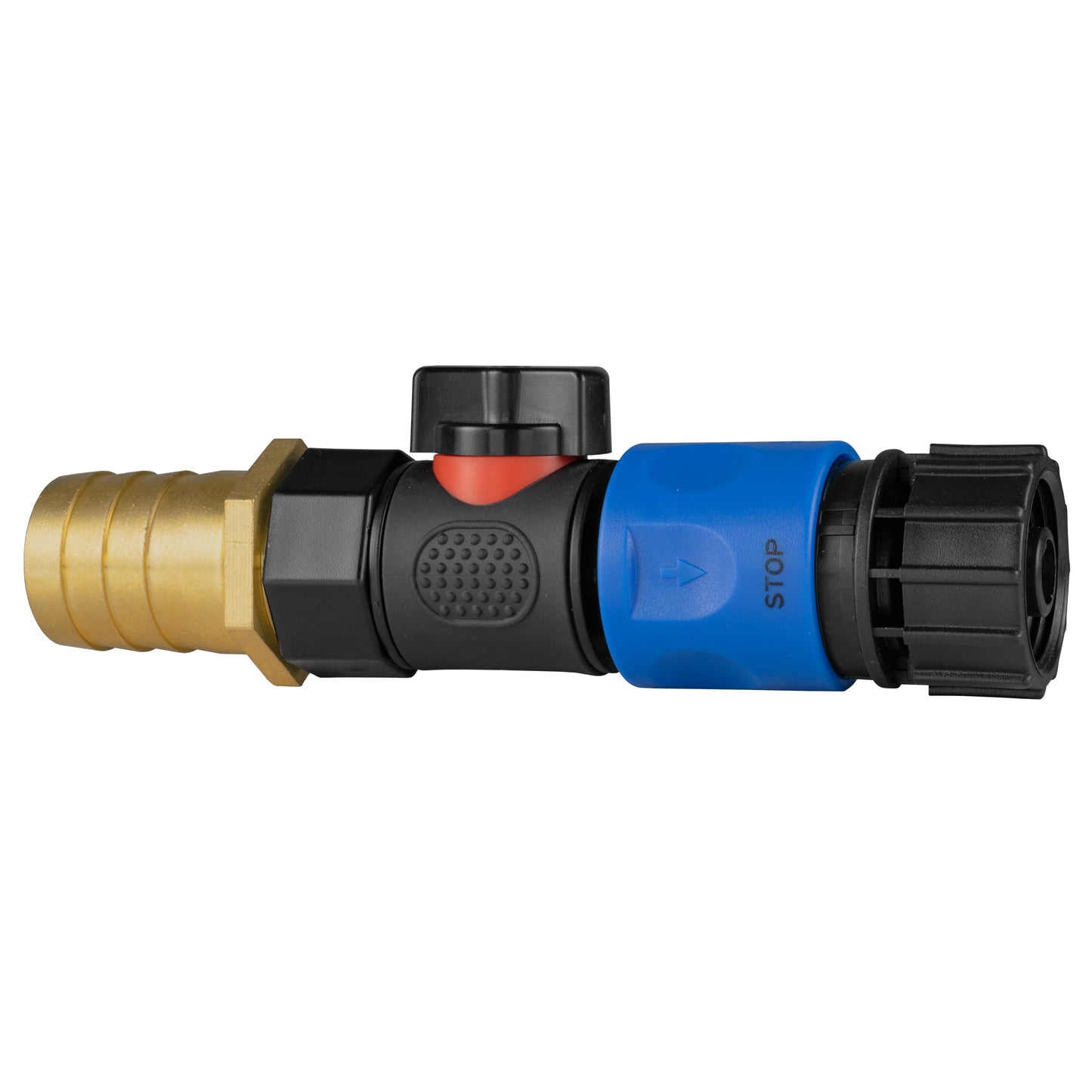 25mm Brass Barb with BSPF Quick Connect Valve & 3/4" BSPF Hose Connector