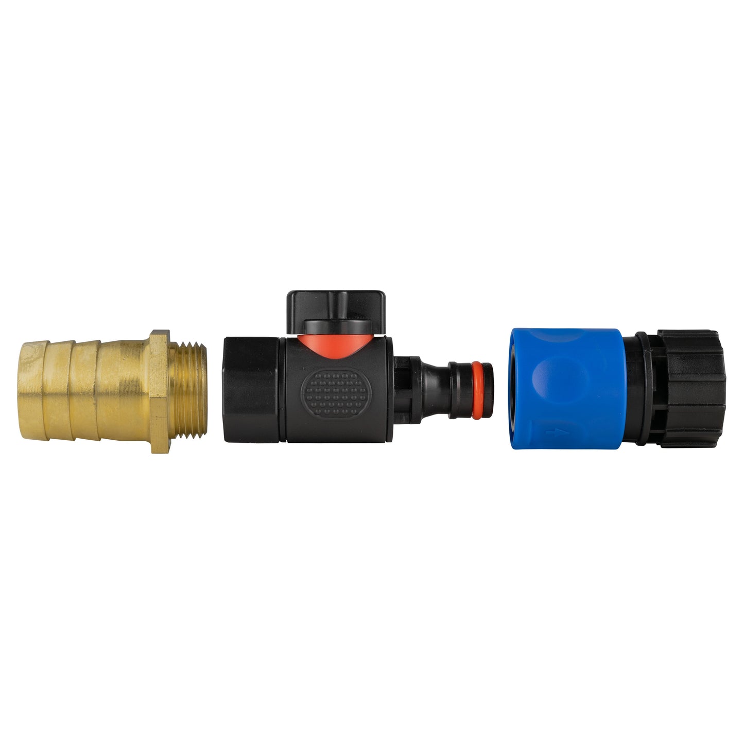 25mm Brass Barb with BSPF Quick Connect Valve & 3/4" BSPF Hose Connector