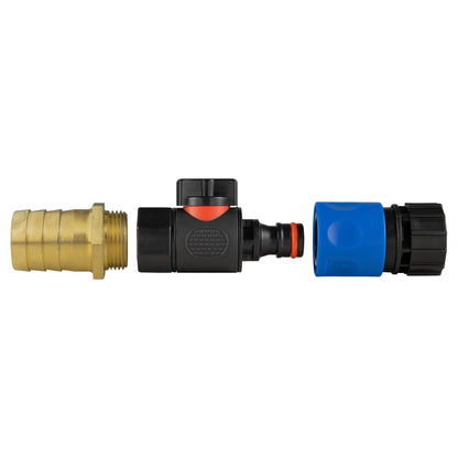 25mm Brass Barb with BSPF Quick Connect Valve & 3/4" BSPF Hose Connector
