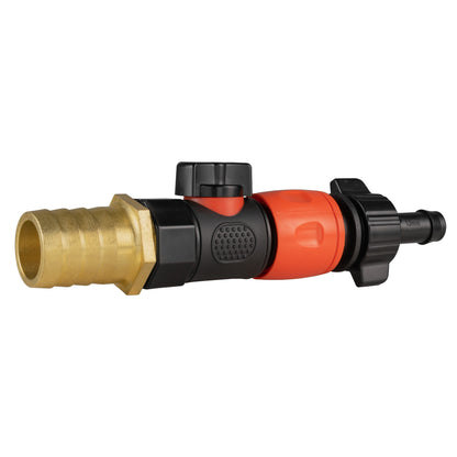 25mm Brass Barb with BSPF Quick Connect Valve & 16mm Barb Hose Connector