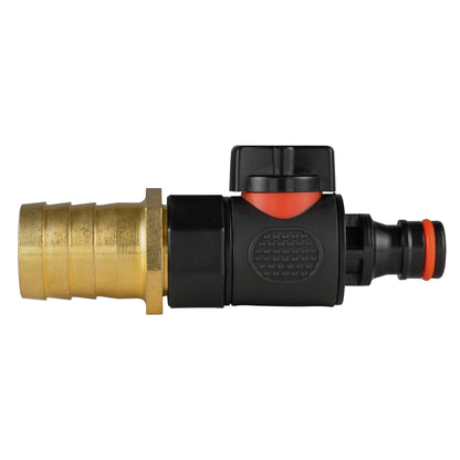 25mm Brass Hose Barb with Female BSP Thread & Male Quick Connect Valve