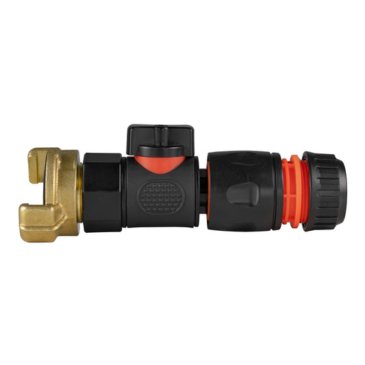 Geka-Type Connector with BSPF Quick Connect Valve & Black Hose Connector