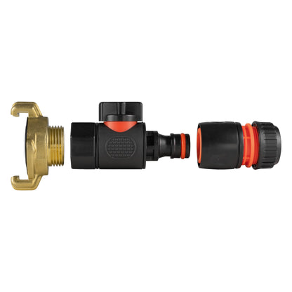 Geka-Type Connector with BSPF Quick Connect Valve & Black Hose Connector