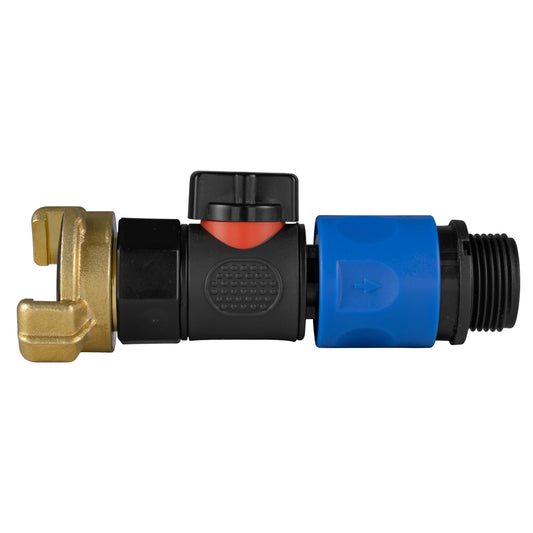 Geka-Type Connector with BSPF Quick Connect Valve & ¾" BSPM Hose Connector