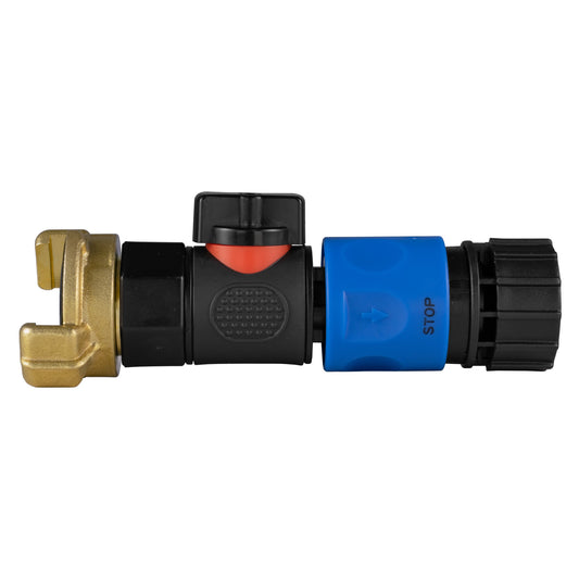 Geka-Type Connector with BSPF Quick Connect Valve & ¾" BSPF Hose Connector