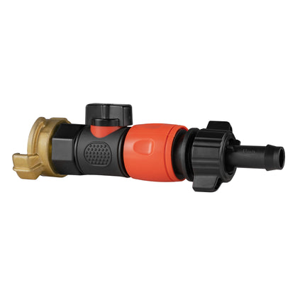 Geka-Type Connector with BSPF Quick Connect Valve & 16mm Barb Hose Connector