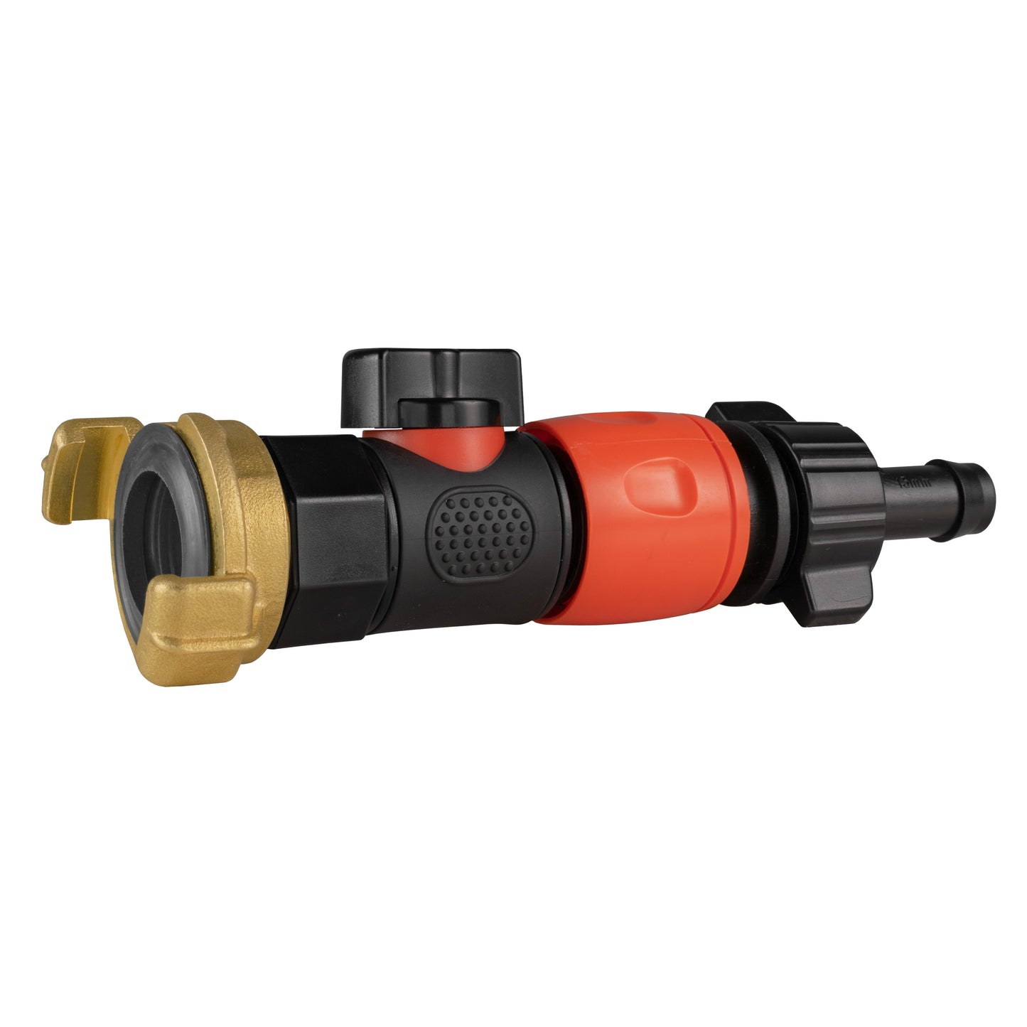 Geka-Type Connector with BSPF Quick Connect Valve & 16mm Barb Hose Connector