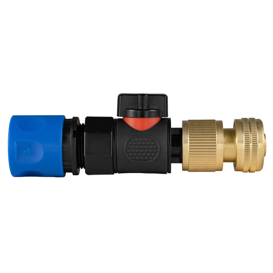 Blue Hose Connector with BSPF Thread – Quick Connect Valve and Brass Coupling