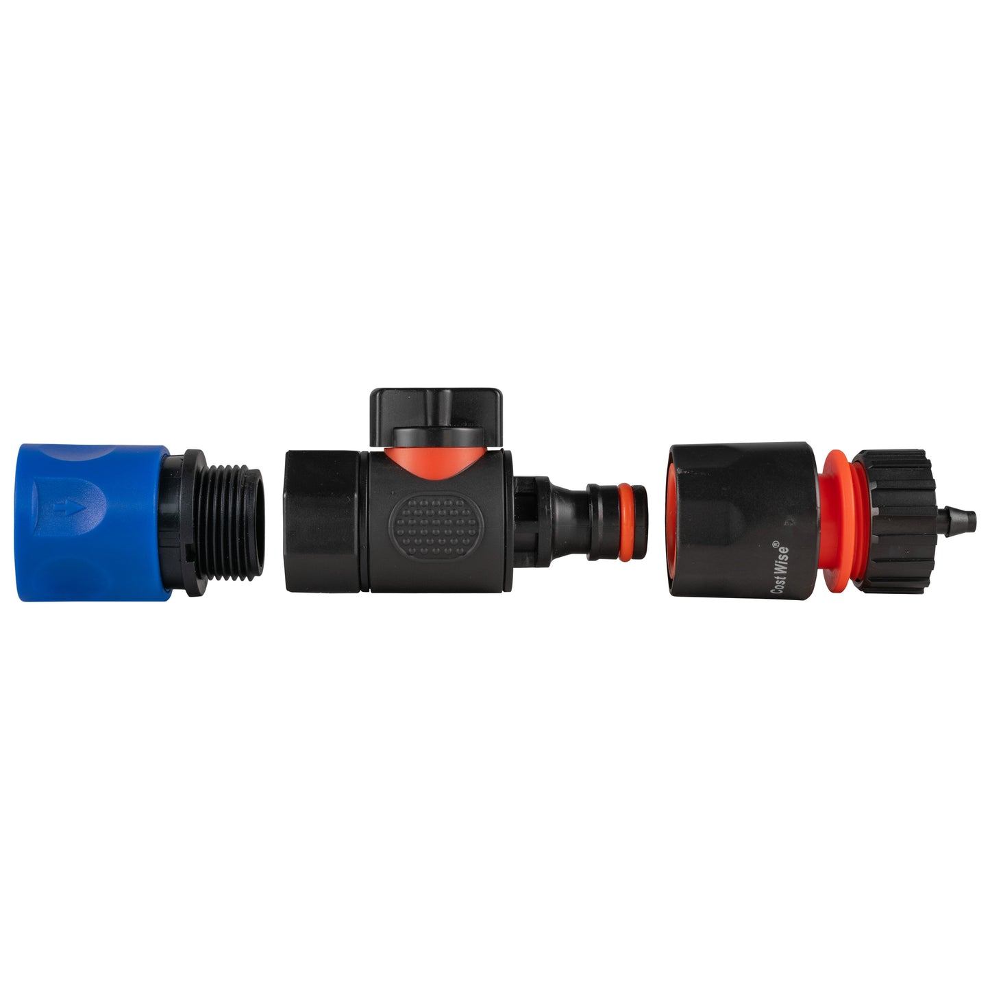 Blue Hose Connector with BSPF Quick-Connect Valve and 4mm Barb Fitting