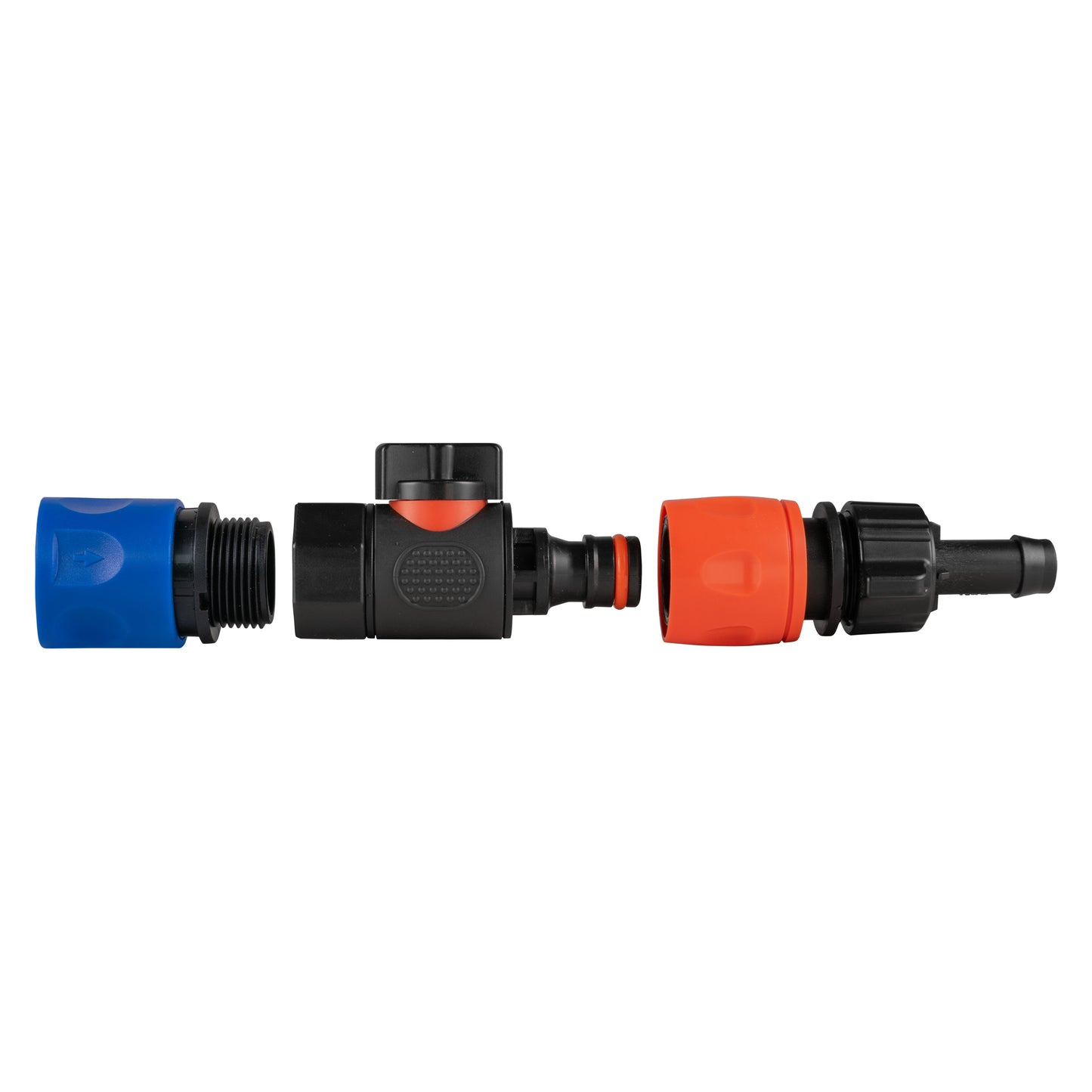 Blue Hose Connector with BSPF Thread – Quick Connect Valve and 16mm Barb Adapter