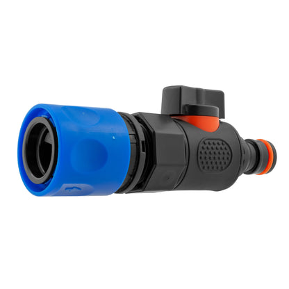 Blue Hose Connector with BSPF Thread & Quick Connect Male Valve