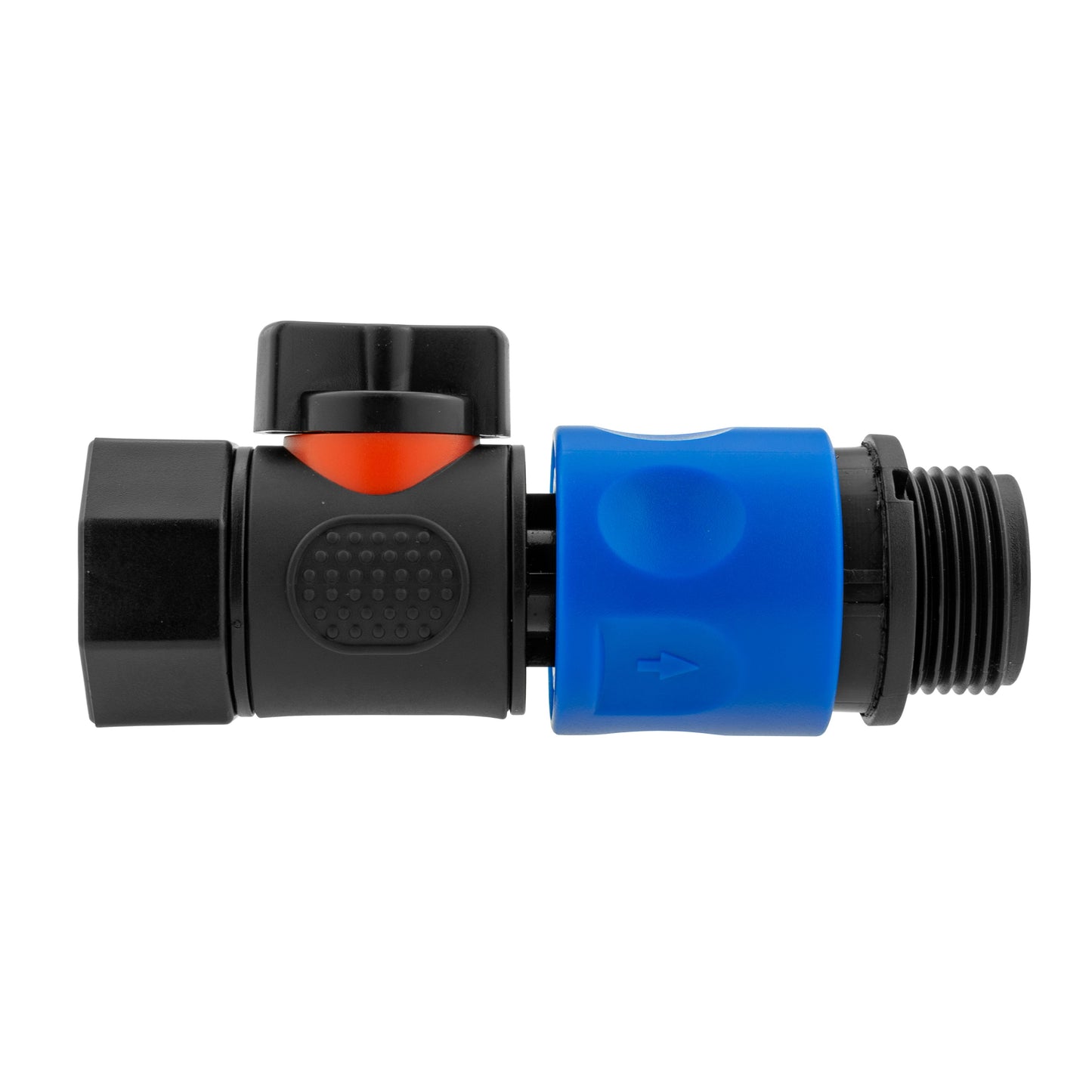 Blue Hose Connector with BSPF Thread & Quick Connect Male Valve