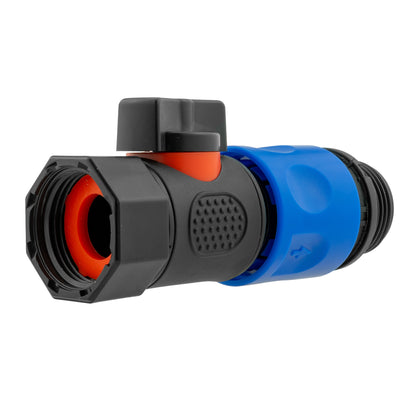 Blue Hose Connector with BSPF Thread & Quick Connect Male Valve