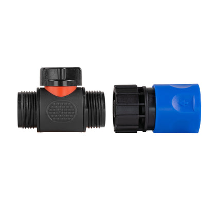 Blue Hose Connector with Integrated ¾" BSPM In-Line Valve