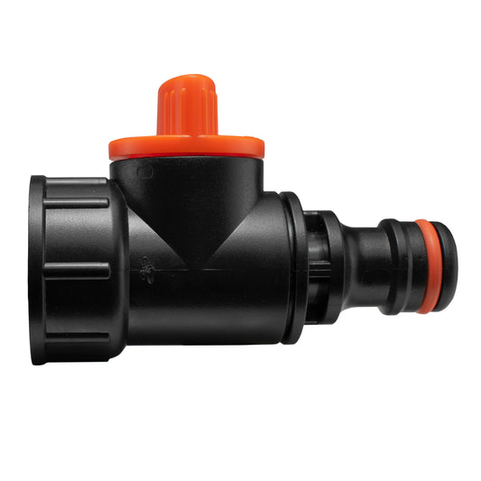 3/4" BSP Female Tap Adapter with Integral Valve and Snap-On Fitting