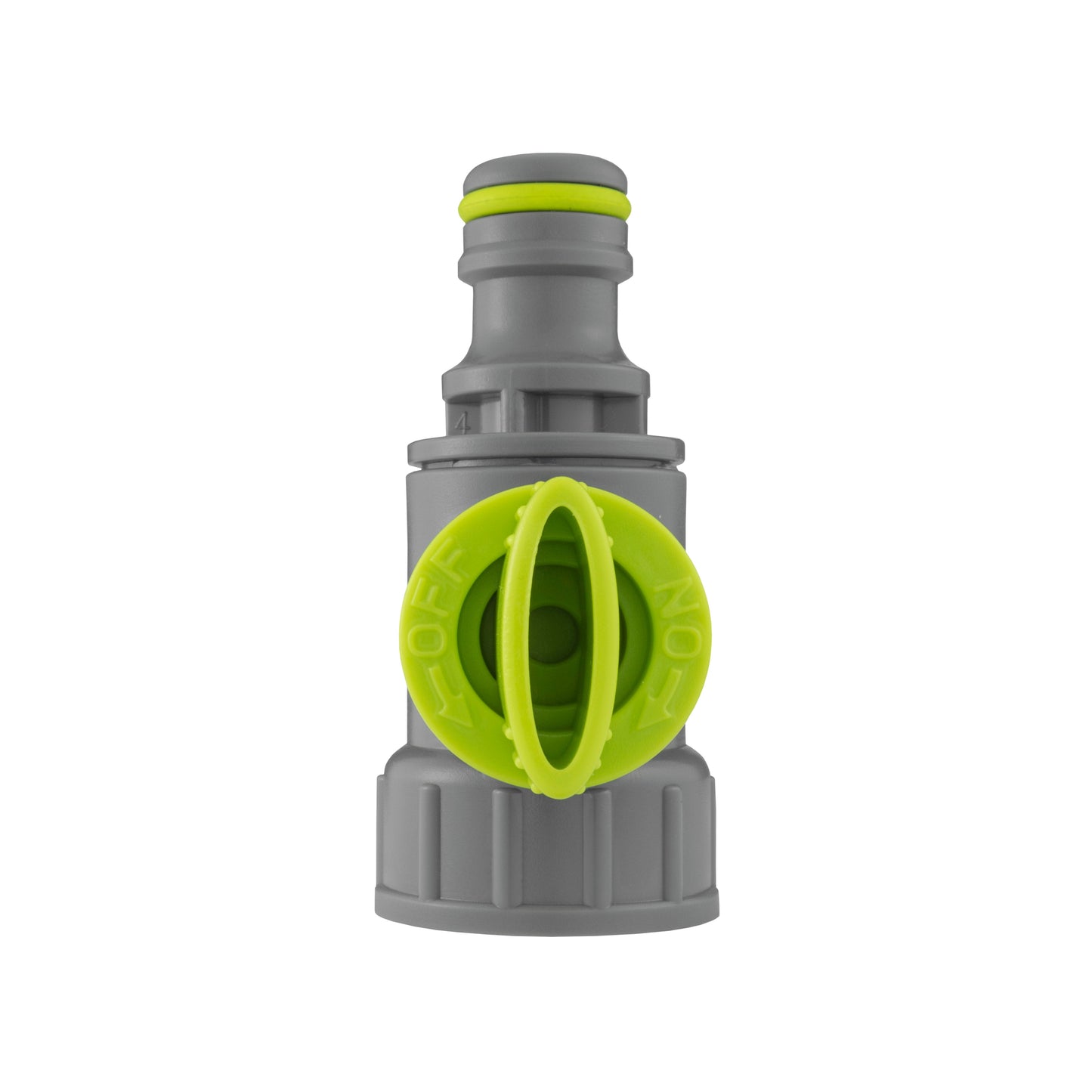 Lime-Coloured Snap-On Tap Adapter with ¾” BSP Female Thread and Valve