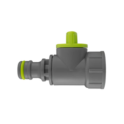 Lime-Coloured Snap-On Tap Adapter with ¾” BSP Female Thread and Valve