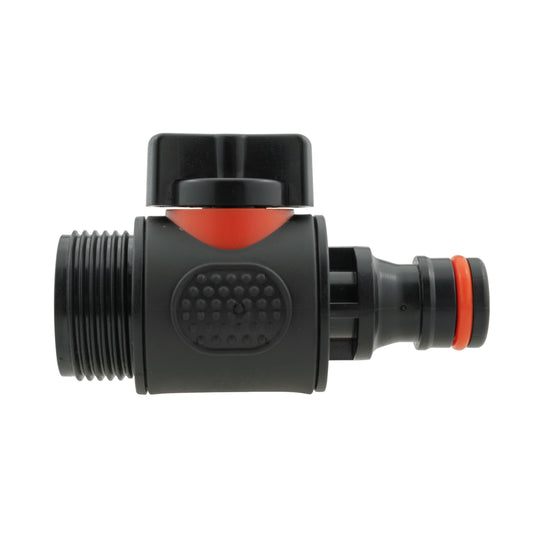 Soft-Touch Inline Valve 3/4" BSP Male with Male Connector – Black