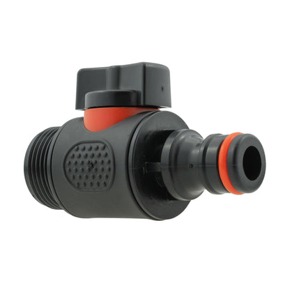 Soft-Touch Inline Valve 3/4" BSP Male with Male Connector – Black