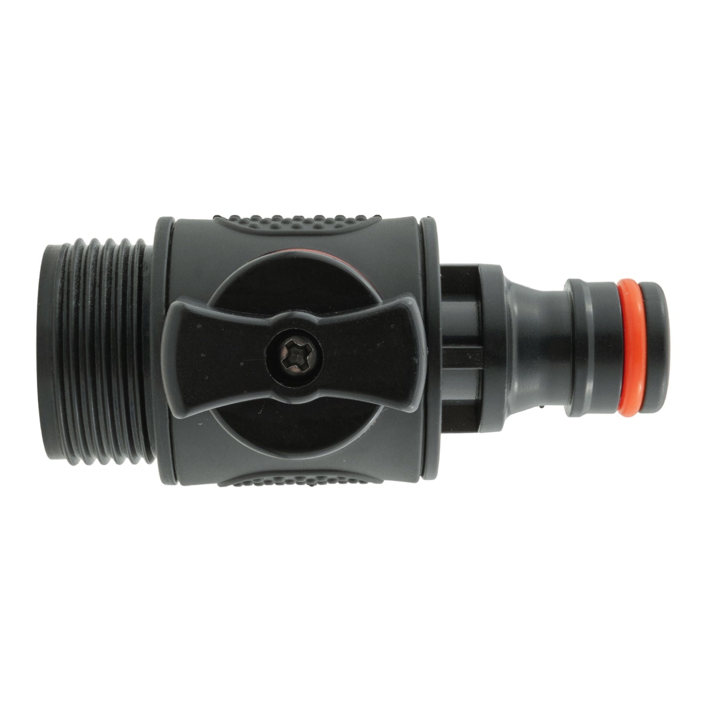 Soft-Touch Inline Valve 3/4" BSP Male with Male Connector – Black