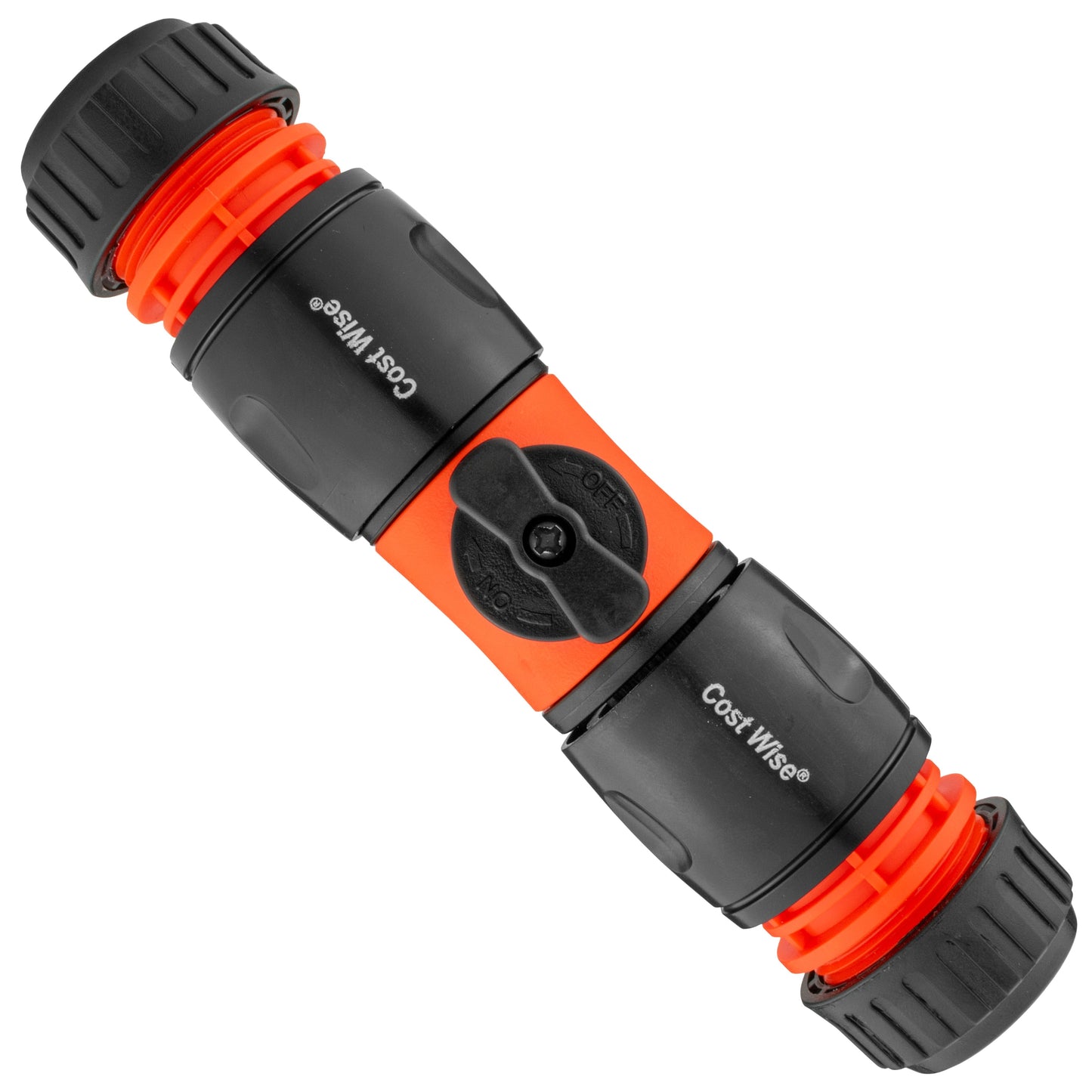 Cost Wise Male‑Male Quick‑Connect Inline Hose Valve Set Black/Orange