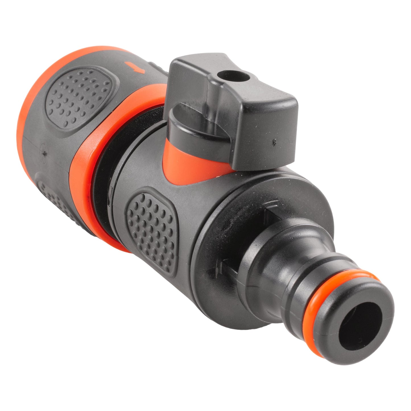 Female To Male Inline Soft-Touch Valve, Snap-On Fitting – Black