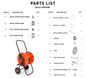 Garden Hose Reel Cart with Wheels 45m 50m 60m Heavy Duty Trolley Easy Move