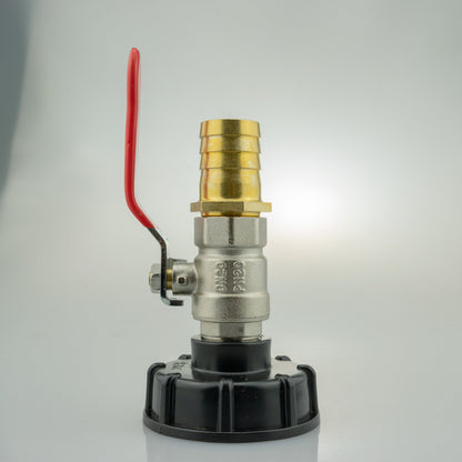 IBC 2" S60X6 Lid with Lever Valve and 25mm Brass Hose Tail