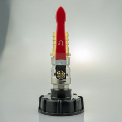 IBC 2" S60X6 Lid with Lever Valve and 25mm Brass Hose Tail