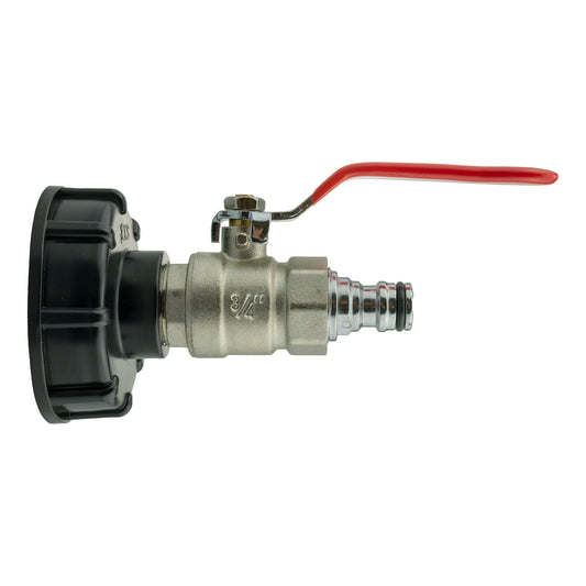 IBC 2” S60X6 Lid with Lever Valve and Zinc Male Quick Connect Fitting