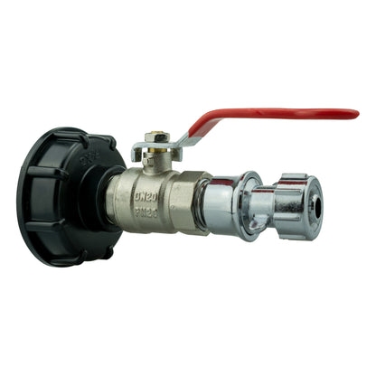 IBC 2” S60X6 Lid with Lever Valve and Zinc Quick Click Hose Connector