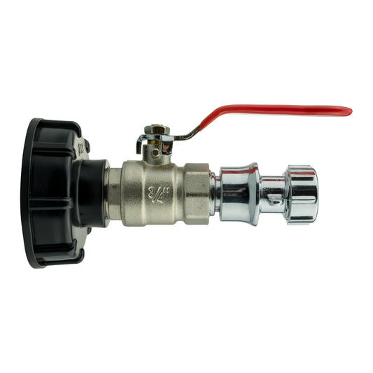 IBC 2” S60X6 Lid with Lever Valve and Zinc Quick Click Hose Connector